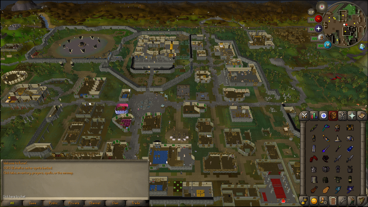 Varrock rendered in the RuneC desktop game viewer